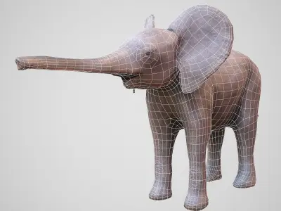 Rigged Baby Elephant Low-poly 3D model