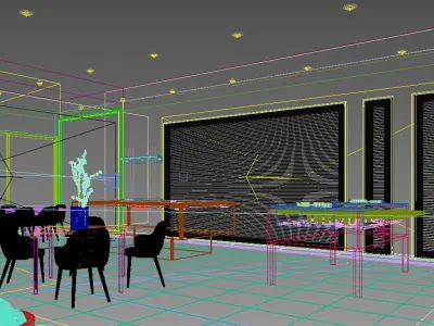 Office Rest and Cafe Design 3D model