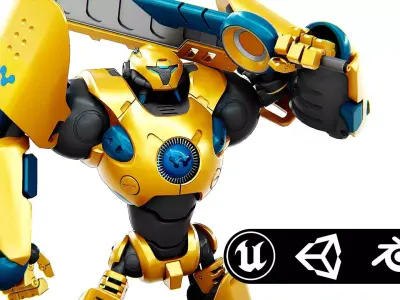 BATTLE DROID EREVOS Rigged for Unreal Engine - Unity - MIXAMO  3D model