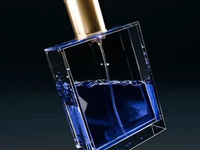 Cosmetic perfume bottels 3D model set for advertising 3D model