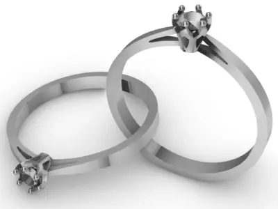 Ring Solitaire R-001 3D print model