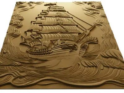 modern panel wall decor set wall relief mural CNC 145 3D model