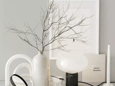 White decorative set 3D model