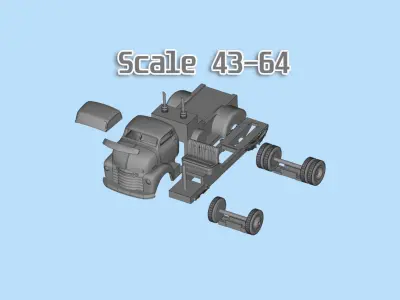 STL for 3Dprinting custom vintage older COE ratrod lowered truck 3D print model