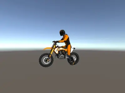 Low Poly Dirt Bike With Rider-1 Low-poly 3D model