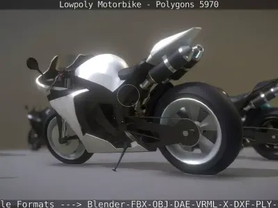 Motorcycle Low-poly 3D model