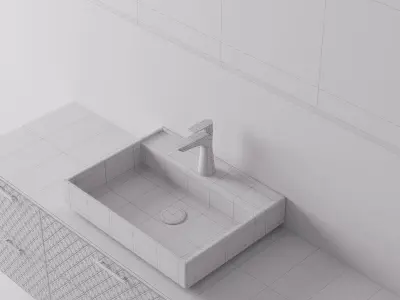 Bathroom furniture set 02 3D model