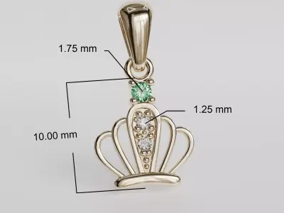 crown pendant 3D print model