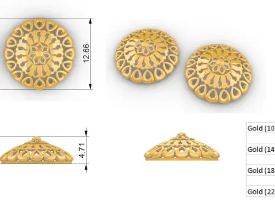 Pushkara Mandala Pendant Set With Ring 3D print model