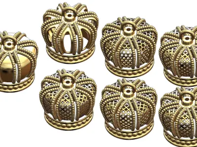 Crown shaped pendants and charms 3D print model
