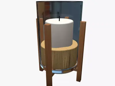Candle with Holder 3D model