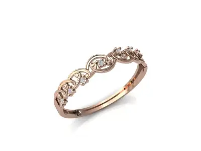Women Ring Diamond Stone STL 3DM Lightweight Printable 3D print model 8