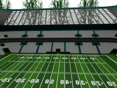 American football stadium Low-poly 3D model 10