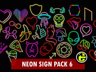 Ultimate Neon Sign pack 6 Low-poly 3D model
