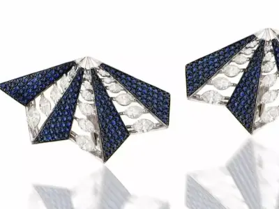 Women Diamond Earrings 3D print model 15