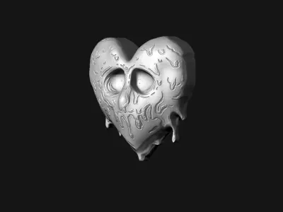 Heart Pendant 06 3D print model