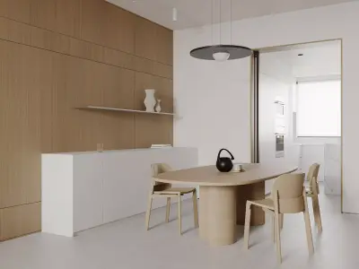 Modern living room dining room interior scenes 231 3D model