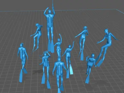 scuba diorama 3D print model