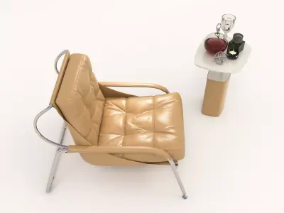 Modern Coffee Table and Armchair Set 55 3D model