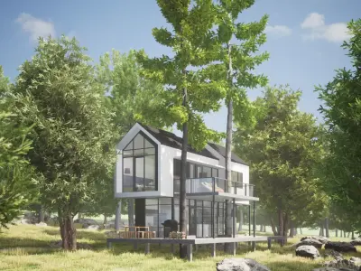 041Modernhouse2f100m2 3D model