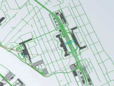 Tokyo Haneda HND Airport Roads Buildings and Public Transport 3D model