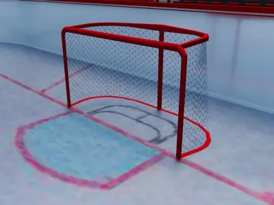 Isometric Hockey Arena Low-poly 3D model