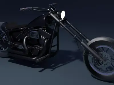 Motobike chopper motorcycle 3D model