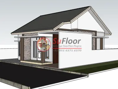 House 8x9m code 457- Sketchup 3D model 3D model 3D model