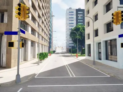 City Downtown Skyscraper Street - Unreal - Lot 11 Low-poly 3D model