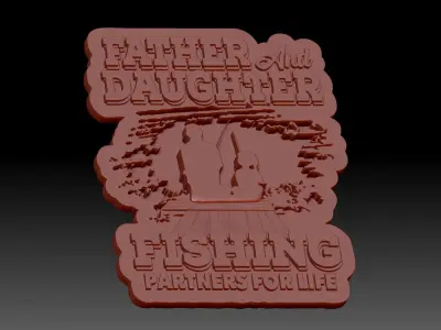 Father and Daughter 3D print model