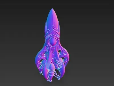 Biomechanical Seed Cosmic Evolution Vessel 3D model