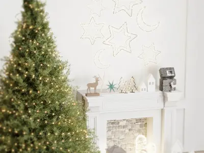 Christmas Tree and Decoration 04 Low-poly 3D model