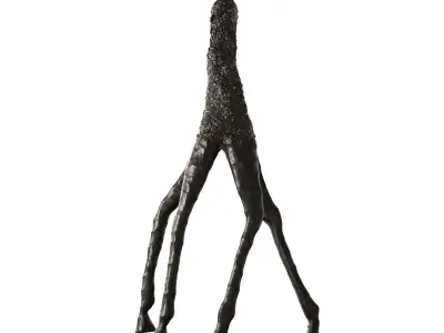 Equestrian sculpture with two legs Low-poly 3D model