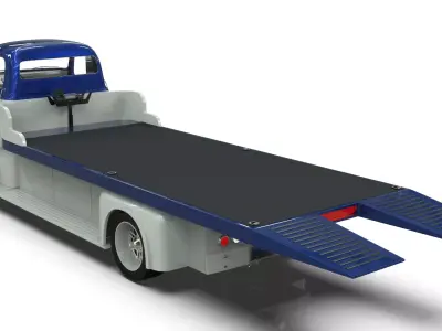 Vintage COE Car Carrier Truck 3D model