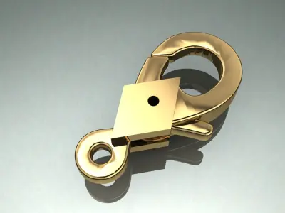 Jewelry Lock Carabiner Clasp Hook  3D print model 3D print model