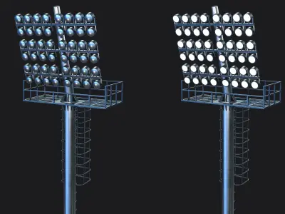 Stadium Light Tower Low-poly 3D model