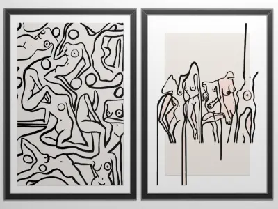 Art Frames 156- Ecstatic Nudes Art Print 2 3D model