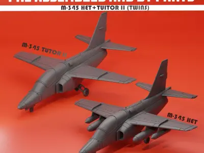 Aermachi M-345 HET TUTOR II TWINS PACK V2 3D print model