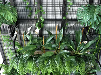 Wall Grid Plant Pot 6 3D model