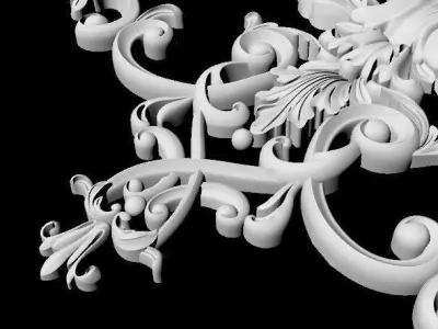 Central decor ornament for furniture 3D model 665