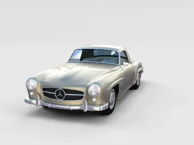 Full w interior Mercedes 190SL Hard Top rev 3D model