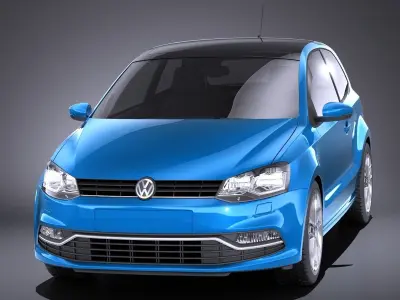 Volkswagen Polo 3door 2015 VRAY 3D model