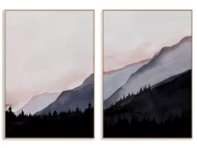 Abstract Painting Frame set 3D model 60