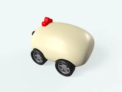 Cartoon Chicken Car Cute Low-poly 3D model
