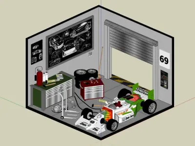 Racing Garage 3D model