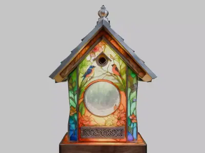 Detailed Birdhouse 3D Model Low-poly 3D model
