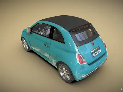 FIAT 500 Low-poly 3D model