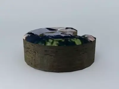 Cube wooden box with flower Free 3D model