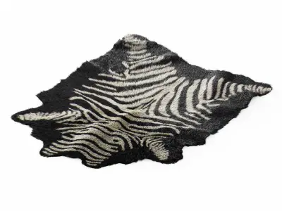 Zebra rug black 4 3D model