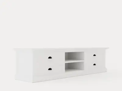 Hampton TV Bench 180 Cm Shelf4 Boxes White Low-poly 3D model